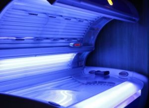 a open sunbed that is switched on