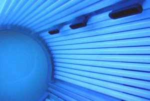 a sunbed that is open but switched on